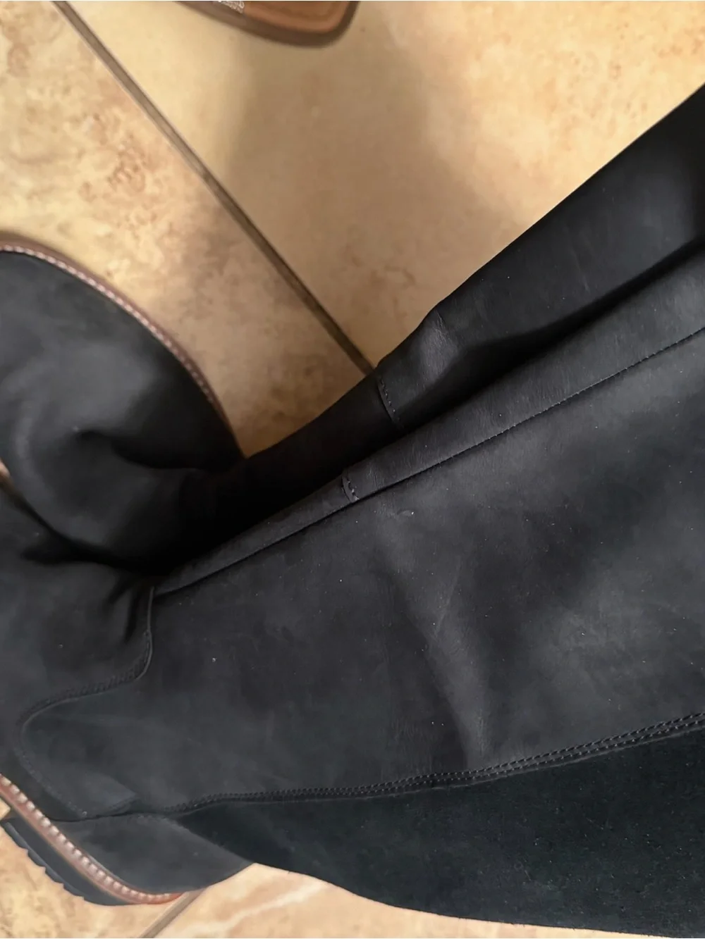 Ecco Black Tall Leather Boots